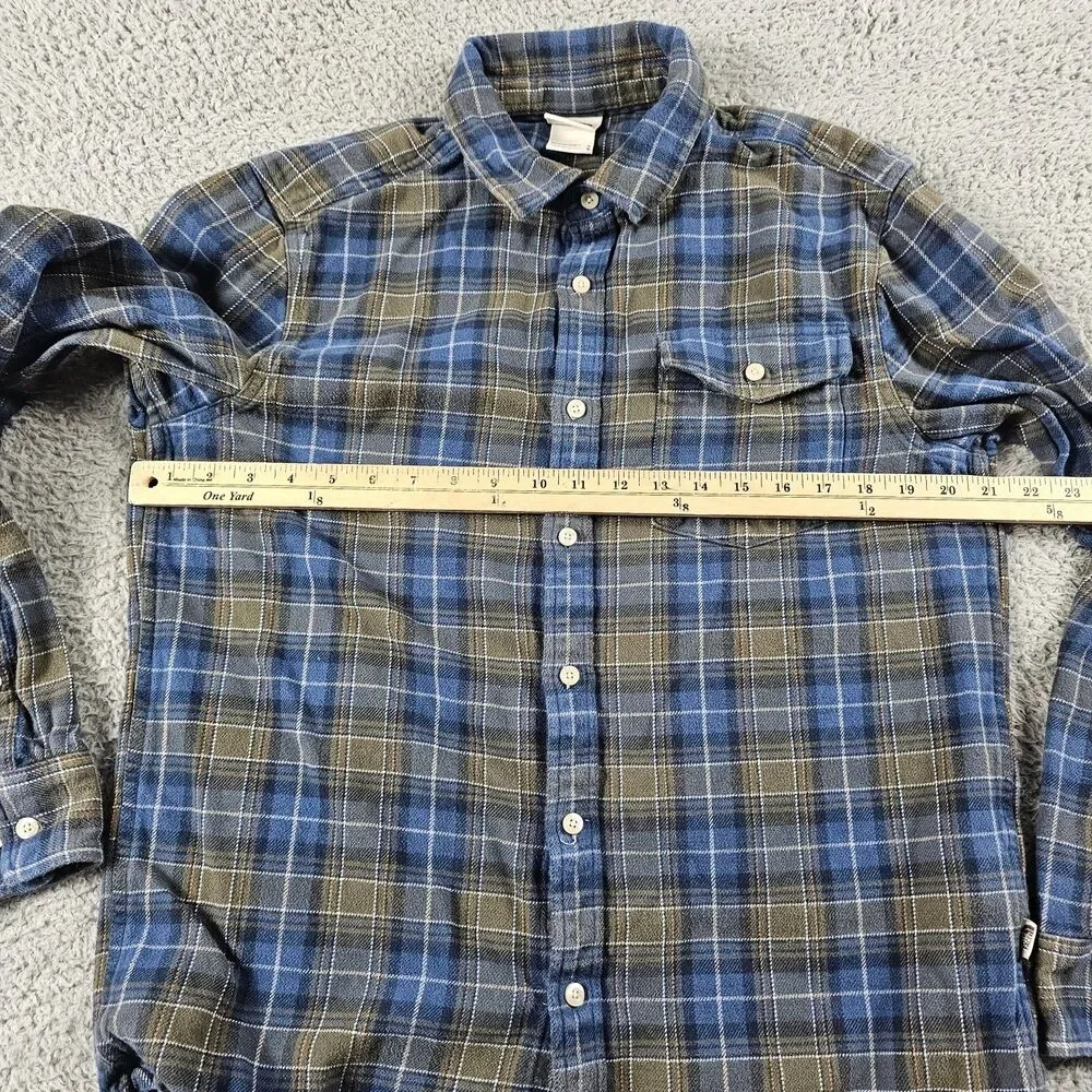 North Face Shirt Mens Medium Blue Flannel Tartan Shacket Camp Hike Gorp Heavy